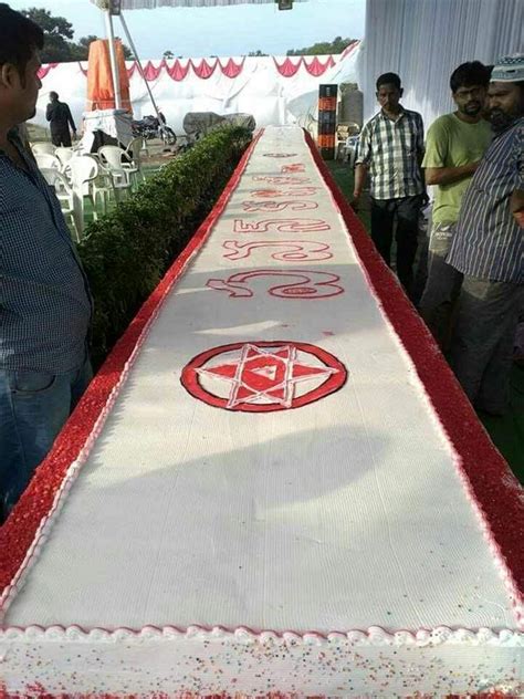 Pawan Kalyan Birthday 44 Feet Cake in Kakinada | cinejosh.com