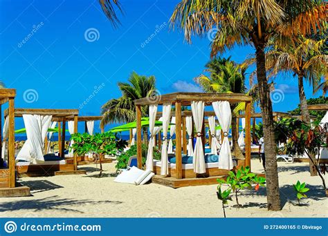 Shaded Cabanas on Labadee Beach Editorial Image - Image of tree, plants ...