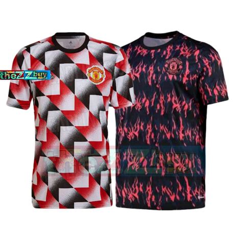 Manchester United pre-match Jersey 22-23 Man u football Jersey Soccer Jersey t-shirt, Men's ...