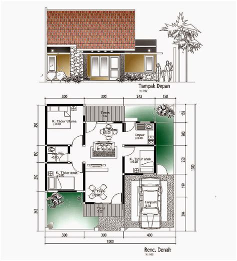 Gambar Denah Gambar Rumah Pdf 3 Kamar Minimalis Sketsa Desain Sederhana di Rebanas - Rebanas