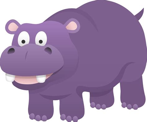 purple hippo smiling - Clipart World