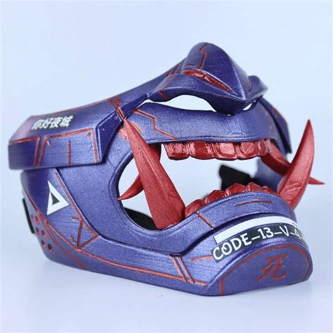 Cyberpunk Oni Mask Metallic Violet - Space Armory