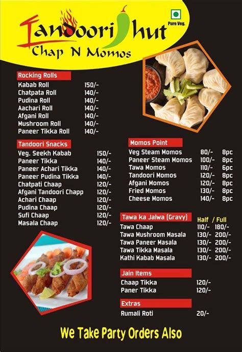 Menu at Tandoori HUT Surat, Surat