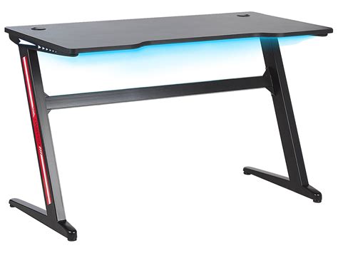 Gaming Desk with RGB LED Lights 120 x 60 cm Black DARFUR | Beliani.co.uk