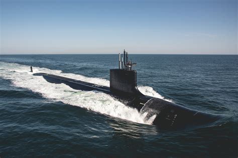 The Virginia-class attack submarine USS Delaware (SSN 791) conducts Bravo sea trials in the ...