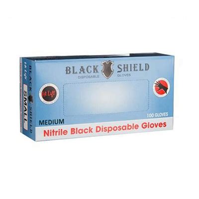 Black Nitrile Disposable Gloves - Black Shield - Medium - Scissors and Supply Co.