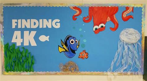 Finding Dory 4K Bulletin board I made for our class. Also features, Nemo, Hank and a Jelly ...