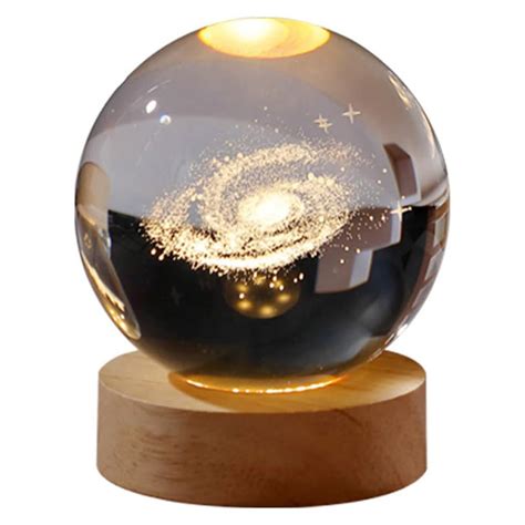 3D Galaxy Crystal Ball Night Light Lamp Milkyway Glass Ornament