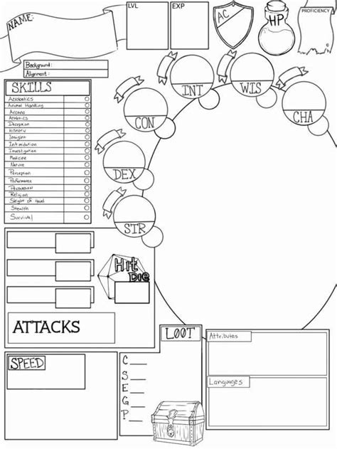 I designed a D&D 5e character sheet today. It has a blank space to draw your character. What do ...