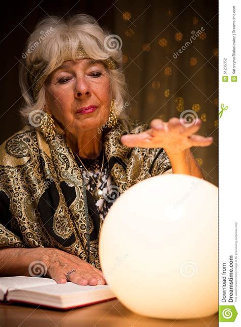 Telling Fortune from Crystal Ball Stock Photo - Image of foretell ...