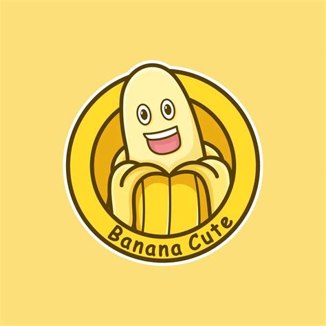 Banana Logo Vector Design. Mascot illustration design of cute banana 11424652 Vector Art at Vecteezy