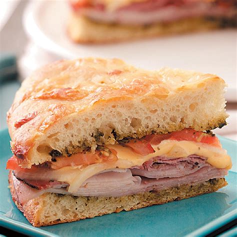 Baked Deli Focaccia Sandwich Recipe | Taste of Home