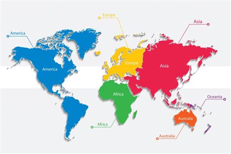 Mapa Mundi Dividido Por Continentes - LIBRAIN