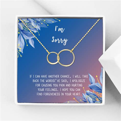 Anavia - Anavia I'm Sorry, Apology Gift Card Necklace, Apology Gifts for Her, Sorry Quote ...