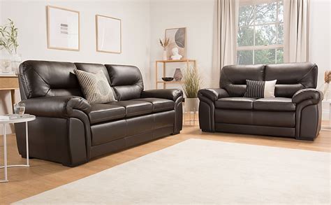 Bromley 3+2 Seater Sofa Set, Brown Classic Faux Leather Only £1099.98 ...