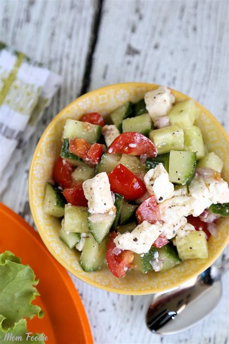 Cucumber Tomato Feta Salad Recipe - Mom Foodie