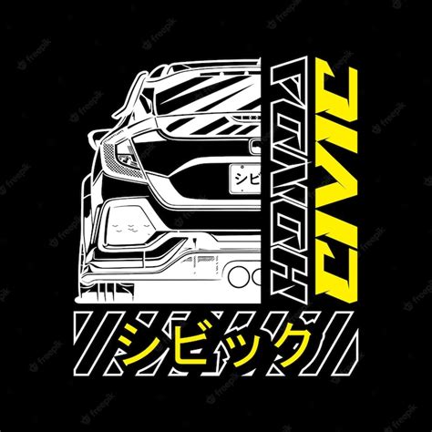 Premium Vector | Civic logo design for cool tshirts