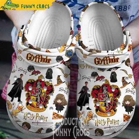 Harry Potter Gryffindor White Crocs - Discover Comfort And Style Clog Shoes With Funny Crocs