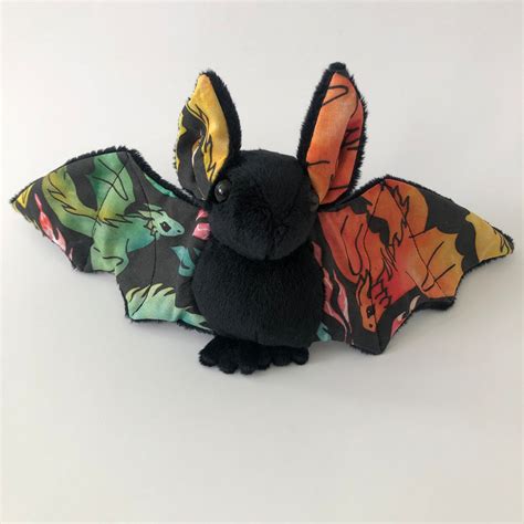 Dragon Black Bat Plush, Stuffed Animal, Softie - Etsy