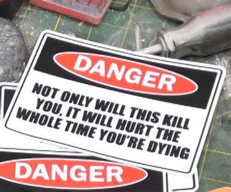 Funny Workplace Safety Warning Stickers