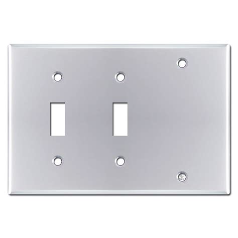 Double Rocker Switch Plate Cover - Polished Chrome