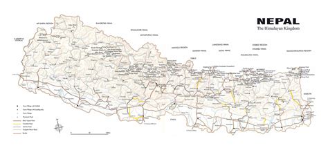 Large detailed map of Nepal with relief, roads and all cities | Nepal | Asia | Mapsland | Maps ...