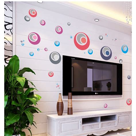 Colorful Circles Wall Sticker 125*60cm Vinyl Wall Art Decals Bedroom Home Decoration -in Wall ...