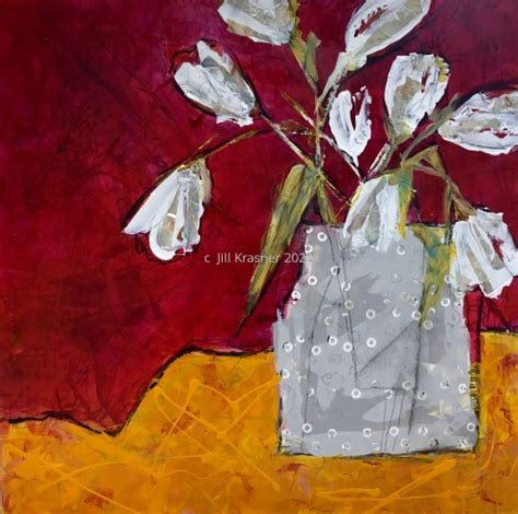 Painting : "White Tulips" (Original art by jillkrasnergallery.com)