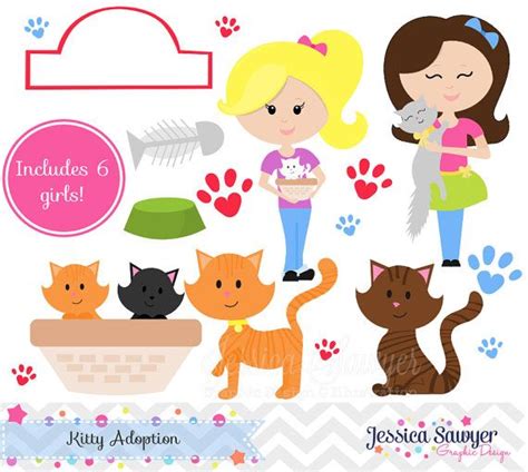 20FOR20 cat adoption clipart or kitty adoption clip art for | Etsy ...