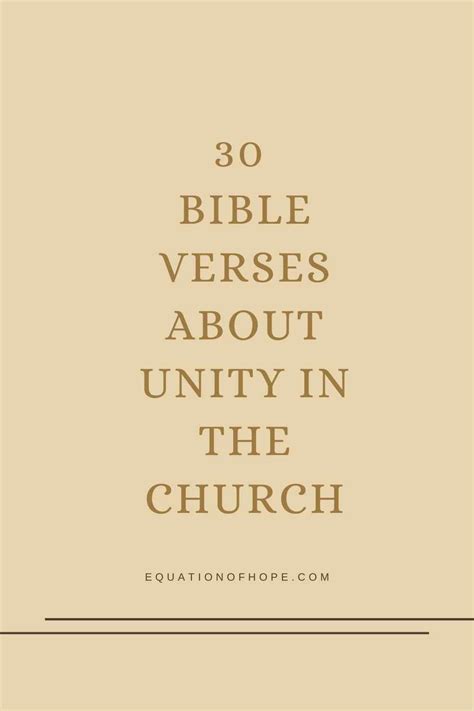 30 Bible Verses About Unity In The Church - EQUATIONOFHOPE