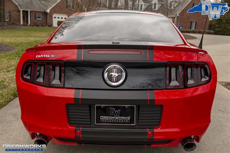 Red Ford Mustang Black Wheels — Dreamworks Motorsports