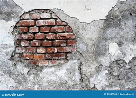 Damaged brick wall stock image. Image of brick, masonry - 27835903