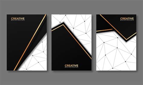 Free Vector | Modern black and white cover design set