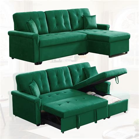 Buy Living Room Furniture, Convertible L-Shaped Sectional Sofa, Yoglad Pull Out Bed Sleeper ...