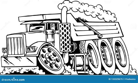 Dump Truck Cartoon Illustration Stock Vector - Illustration of ...