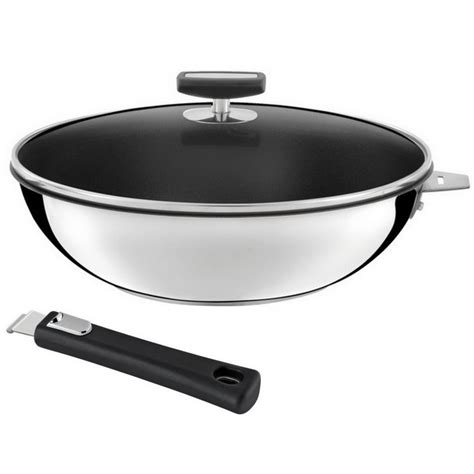 Malice by Couzon-Cuisinox : coated wok with lid and handle