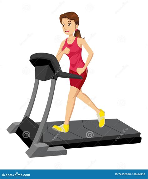 Woman In Treadmill Vector Illustration | CartoonDealer.com #222431422