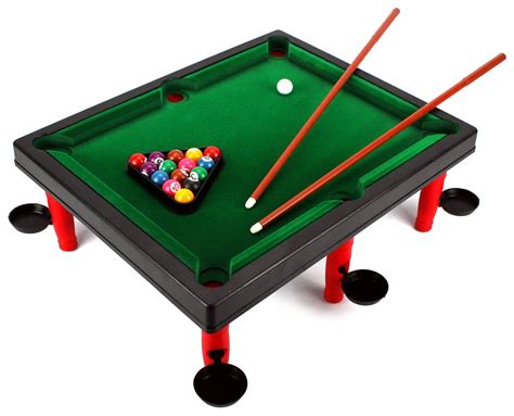 VT Mini World Champion Toy Billiard Pool Table Game w/ Table, Full Set of Billiard Balls, 2 Cues ...