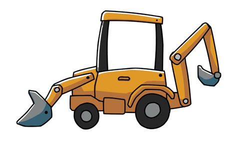 Backhoe Clipart Black And White