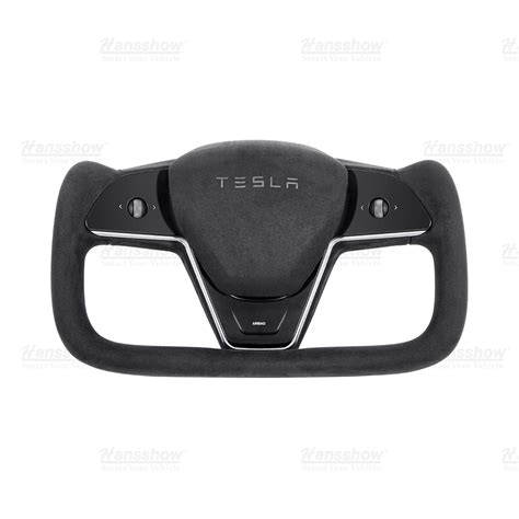 Tesla Model 3/Y Alcantara Black Yoke Steering Wheel Design Inspired by Model X/S Yoke Steering ...