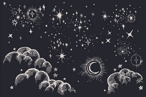 Star, Moon, Cloud, Sky Drawings | Drawing stars, Illustration art, Drawings