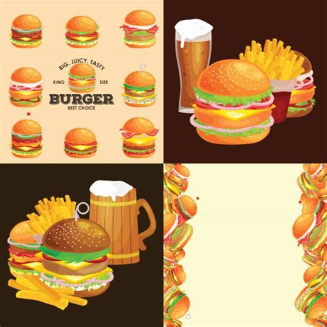 Fast Food Collage Illustrations, Royalty-Free Vector Graphics & Clip Art - iStock