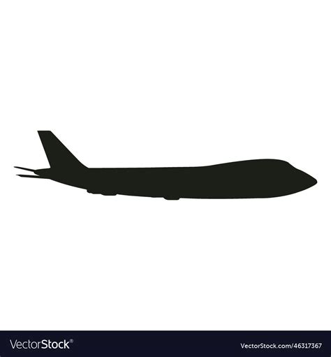 Airplane silhouette side view Royalty Free Vector Image