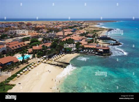 Aerial view of Santa Maria beach in Sal Island Cape Verde - Cabo Verde Stock Photo - Alamy