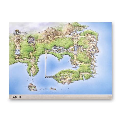 Kanto Pokémon Region Maps Poster | Pokémon Center Official Site