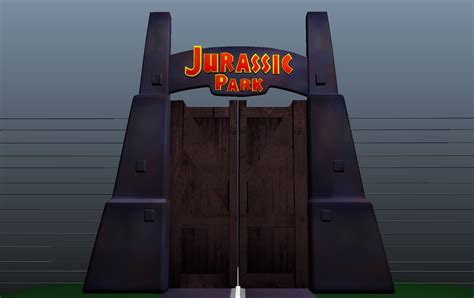 Jurassic Park Gate Front View by GreenMachine987 on DeviantArt