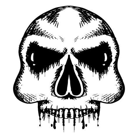 Bloody skull drawing 6351571 Vector Art at Vecteezy