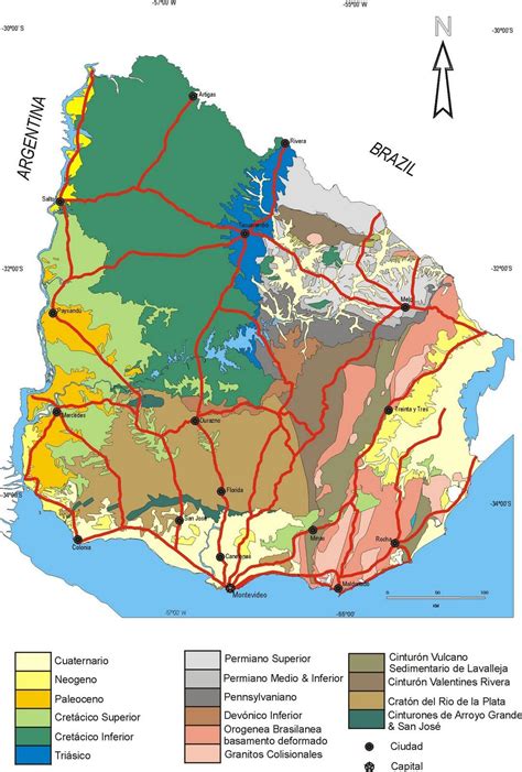 Uruguay climate map - Map of Uruguay climate (South America - Americas)