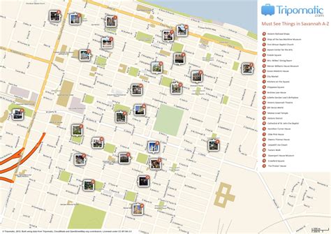 Savannah Printable Tourist Map | Savannah chat, Tourist map, Savannah map