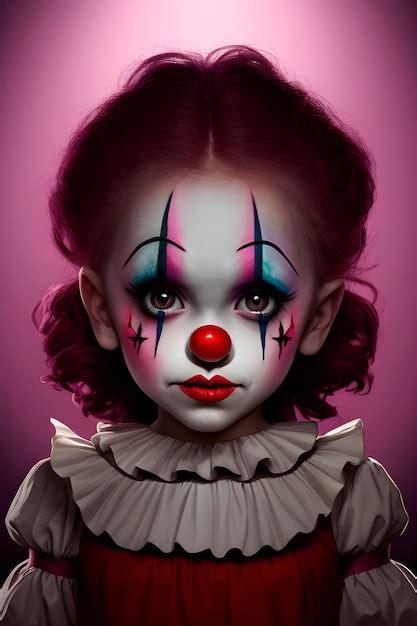 Premium AI Image | clown makeup on little girl's face